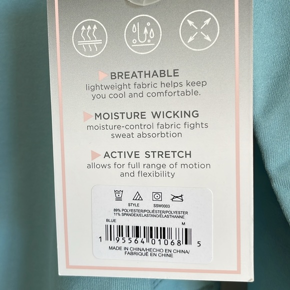 NEW! Shadow Sport Fitted Mock-Neck Zip Front Athletic Jacket, Lt Blue. M, XL - Picture 9 of 14